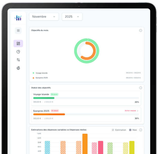 CashSense Dashboard sur tablette